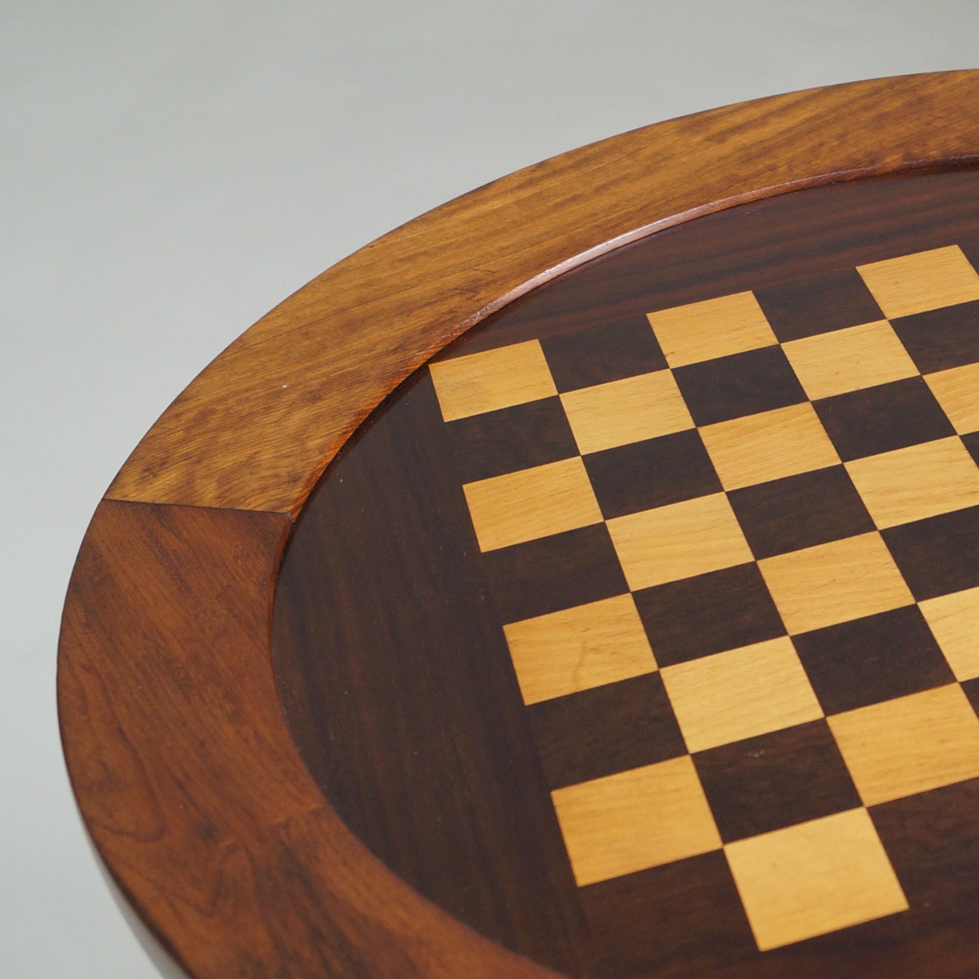 Hardwood Midcentury Brazilian chess table or occasional table, 1958