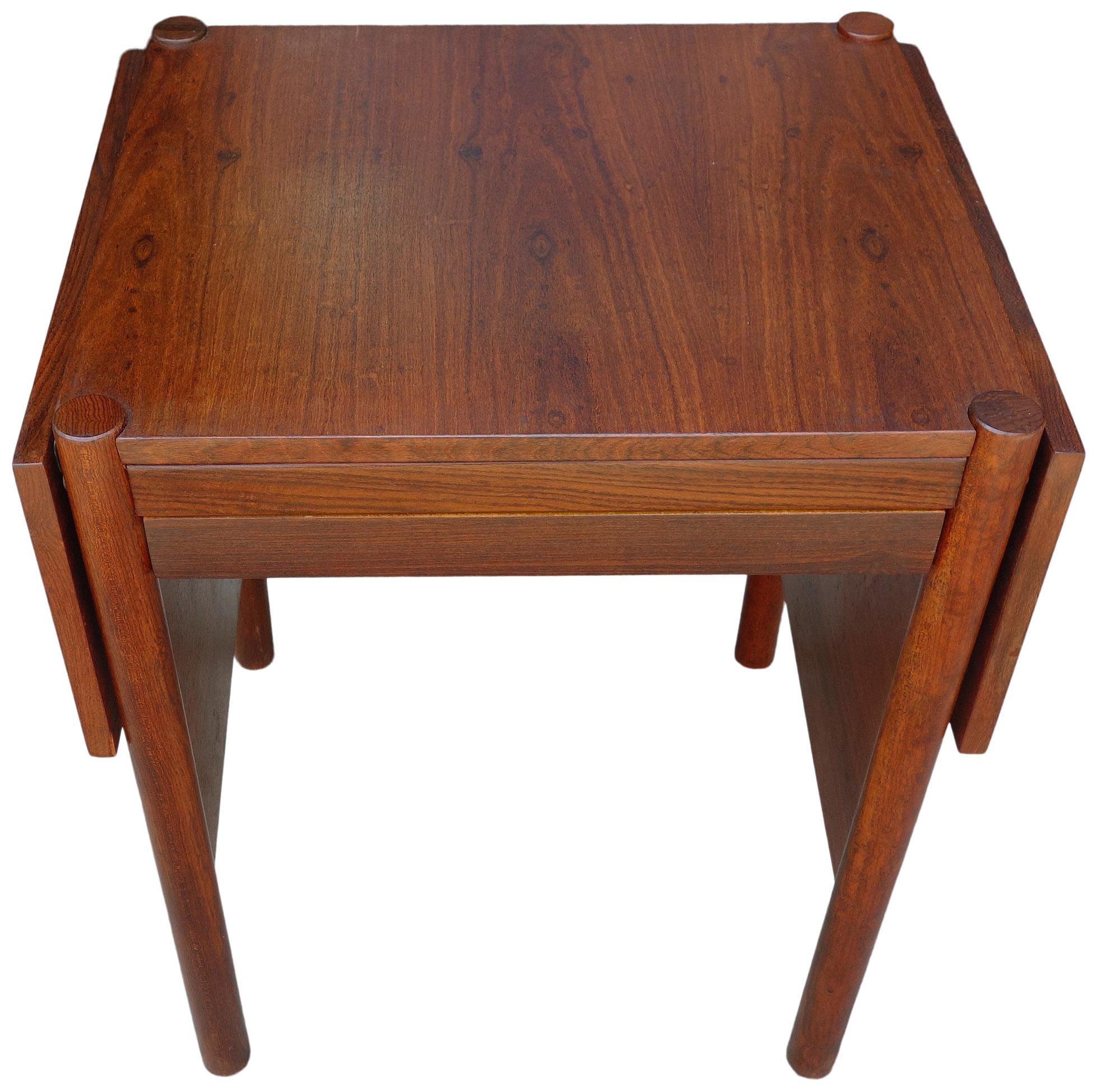 Midcentury Brazilian Drop-Leaf Table by Jean Gillon In Good Condition In BROOKLYN, NY