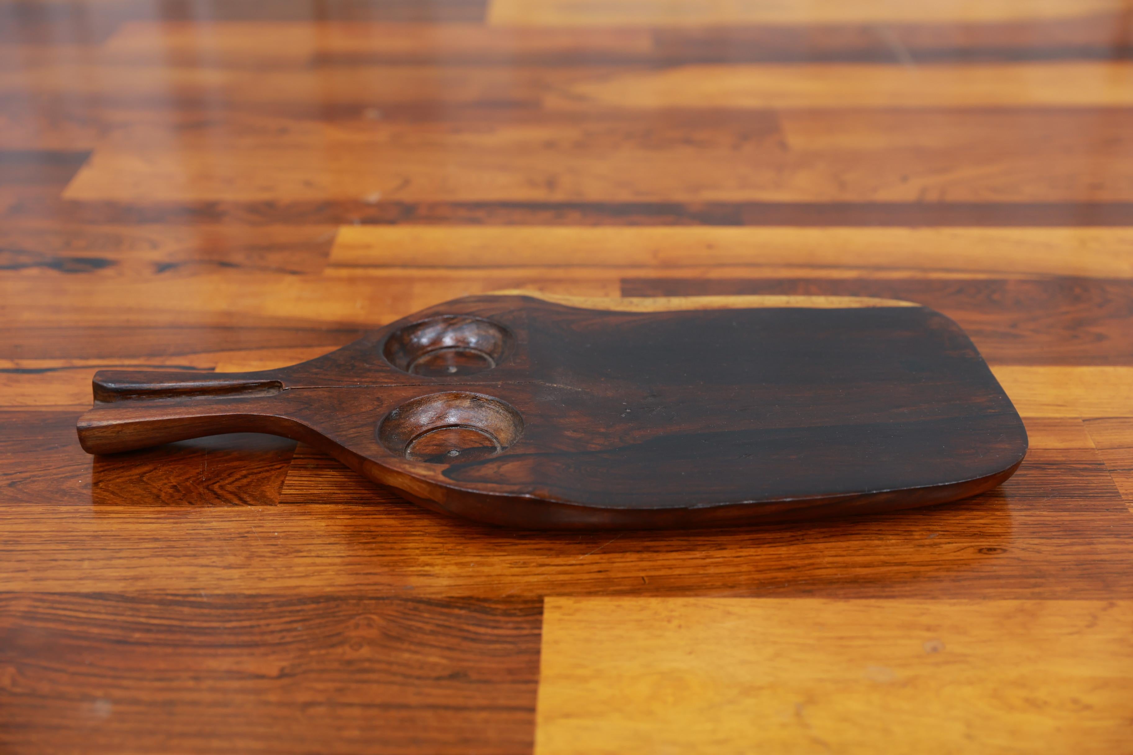 Available today, this Midcentury Brazilian Modern Charcuterie Platter in Hardwood by Jean Gillon, is gorgeous!

Handcrafted from hard rosewood (also known as Jacaranda), this charcuterie platter features clean lines with elegant curves and two