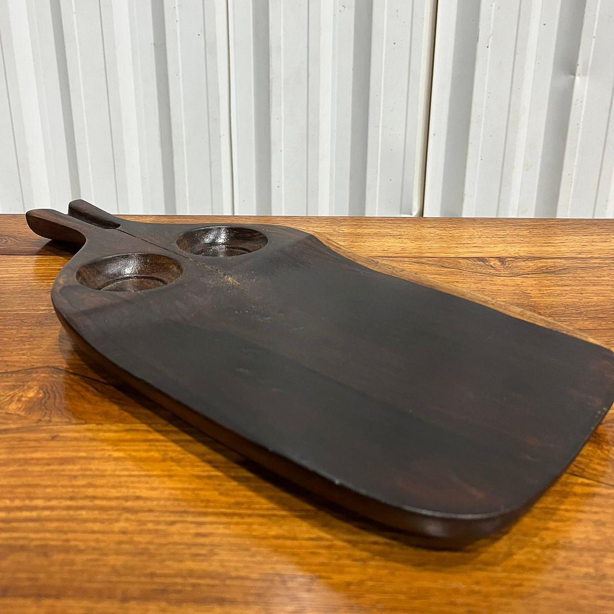 Midcentury Brazilian Modern Charcuterie Platter in Hardwood, Jean Gillon, 1960s In Good Condition For Sale In New York, NY