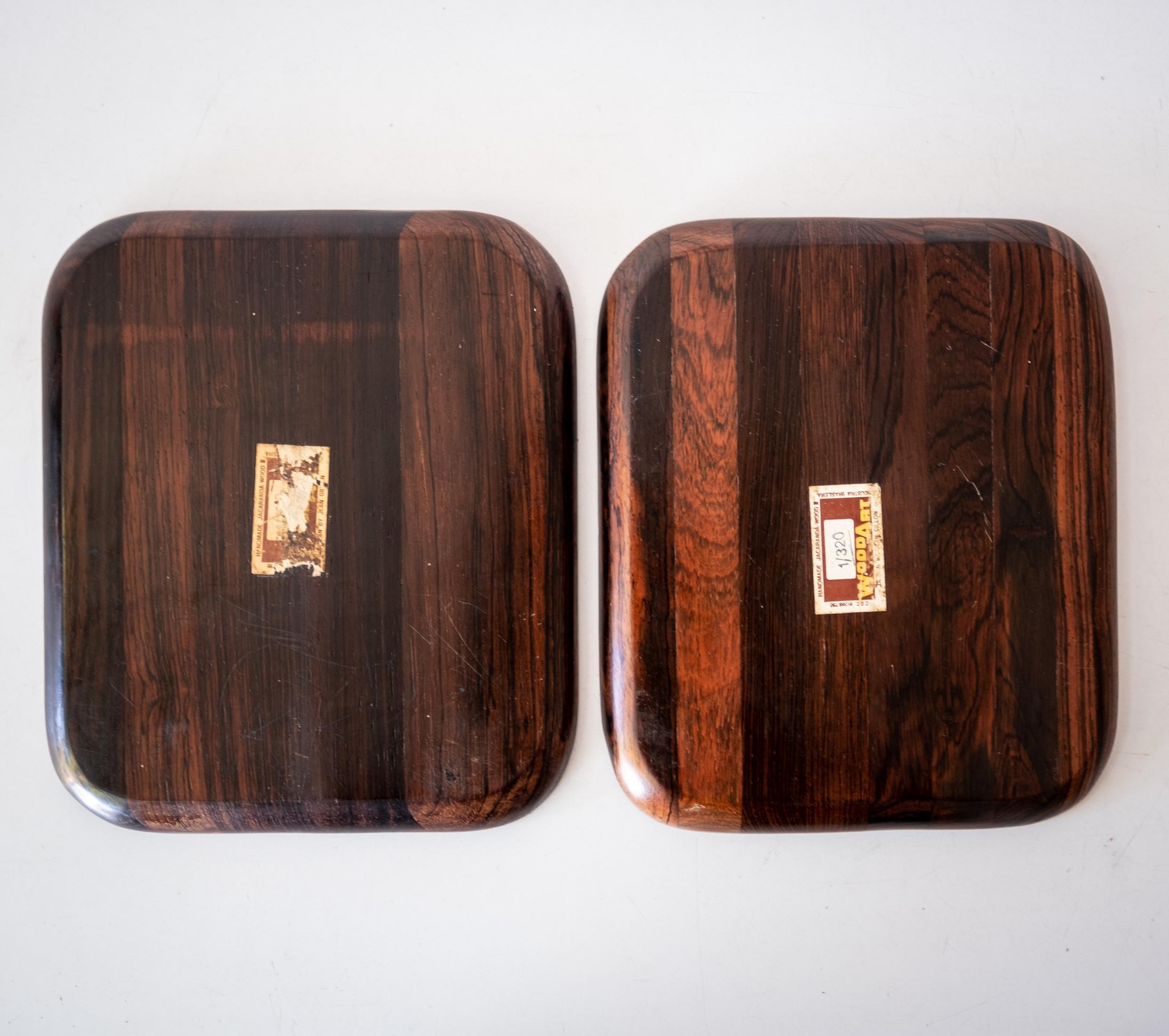 Midcentury Brazilian Modern Jean Gillon Wood Art Jacaranda Trays For Sale 1