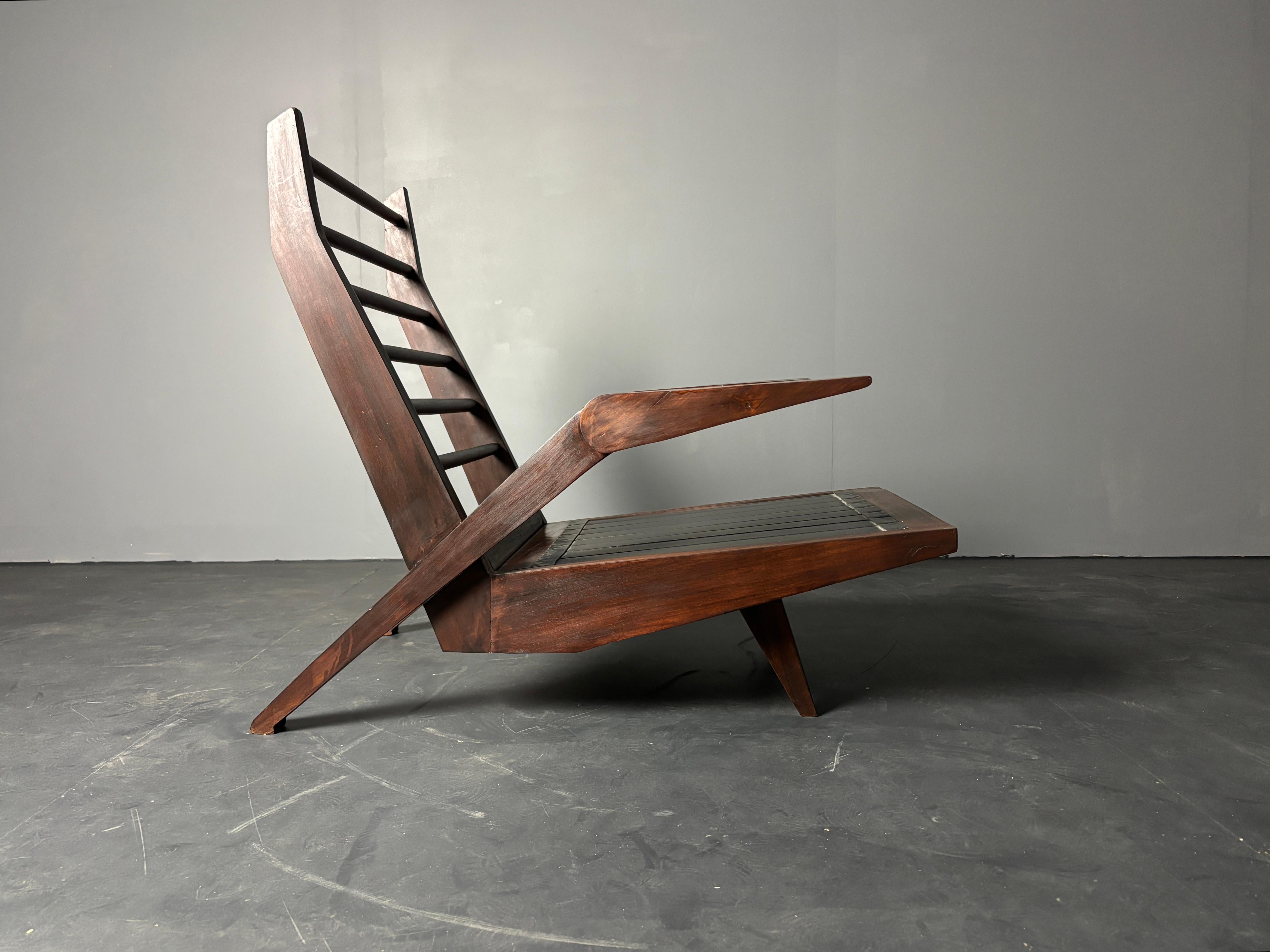 Midcentury Brazilian modernist lounge or easy chair by Acacia Gil Borsoi, 1950s For Sale 4