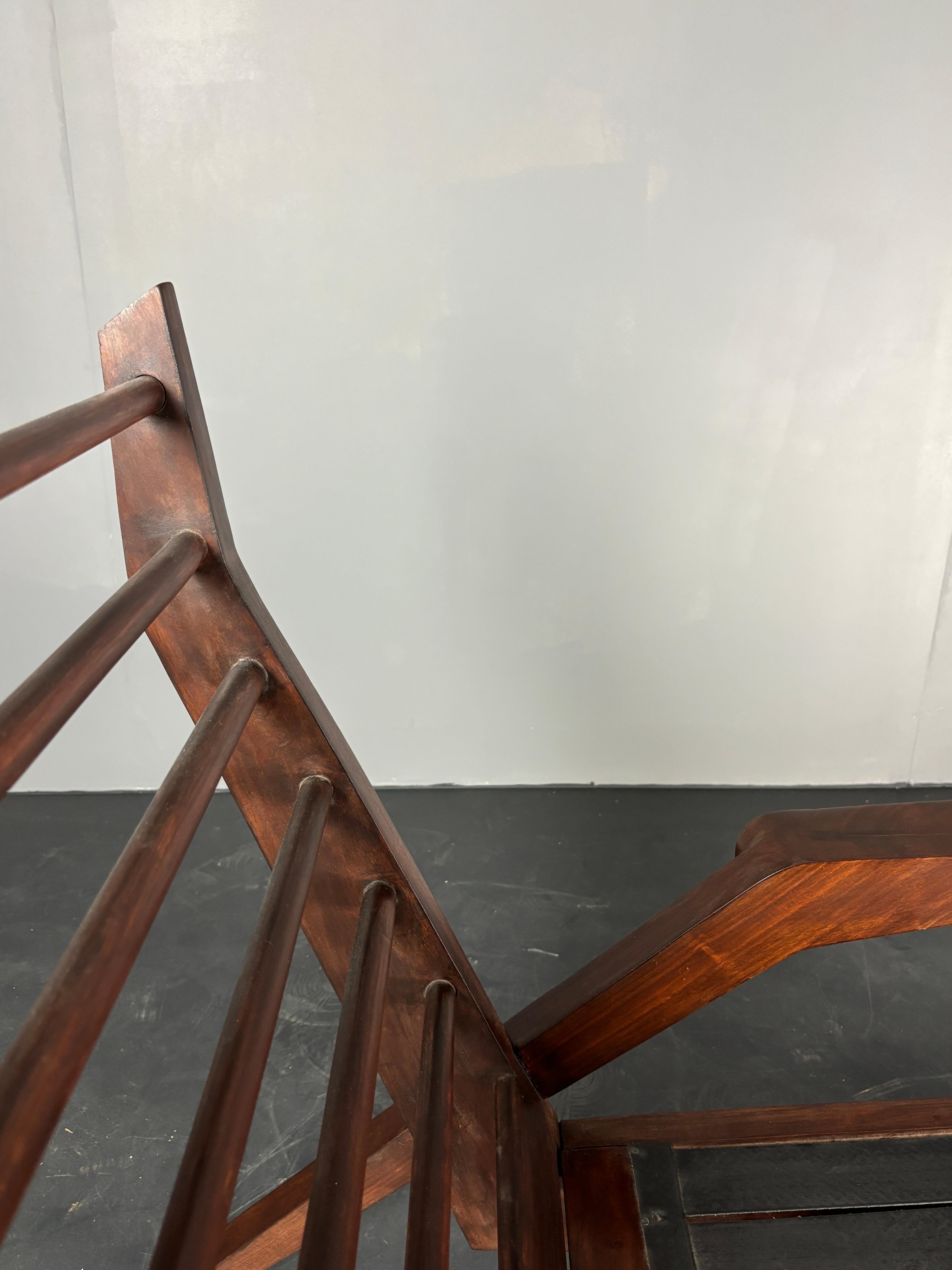 Midcentury Brazilian modernist lounge or easy chair by Acacia Gil Borsoi, 1950s For Sale 7