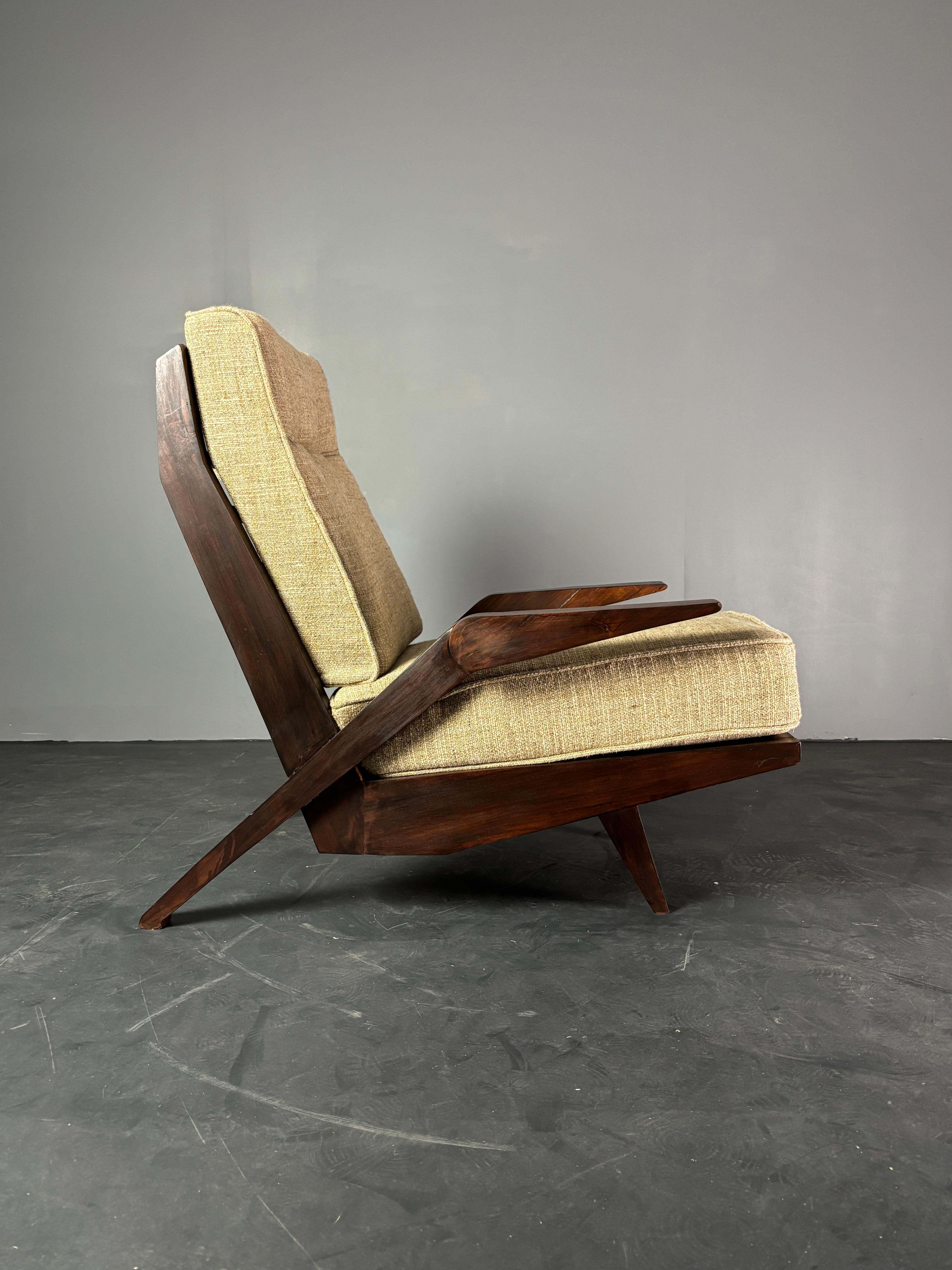 Midcentury Brazilian modernist lounge or easy chair by Acacia Gil Borsoi, 1950s For Sale 1