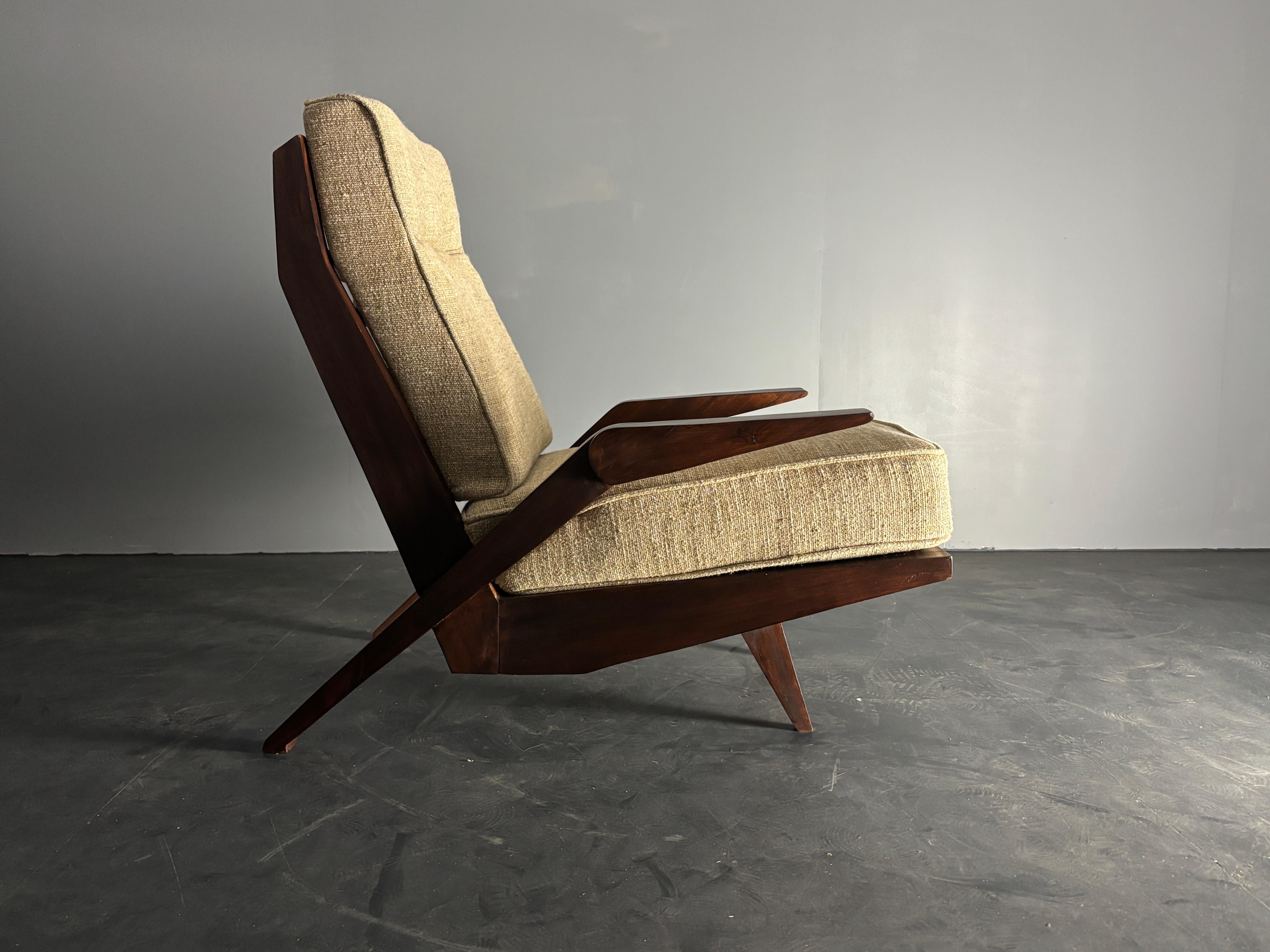 Midcentury Brazilian modernist lounge or easy chair by Acacia Gil Borsoi, 1950s For Sale 2