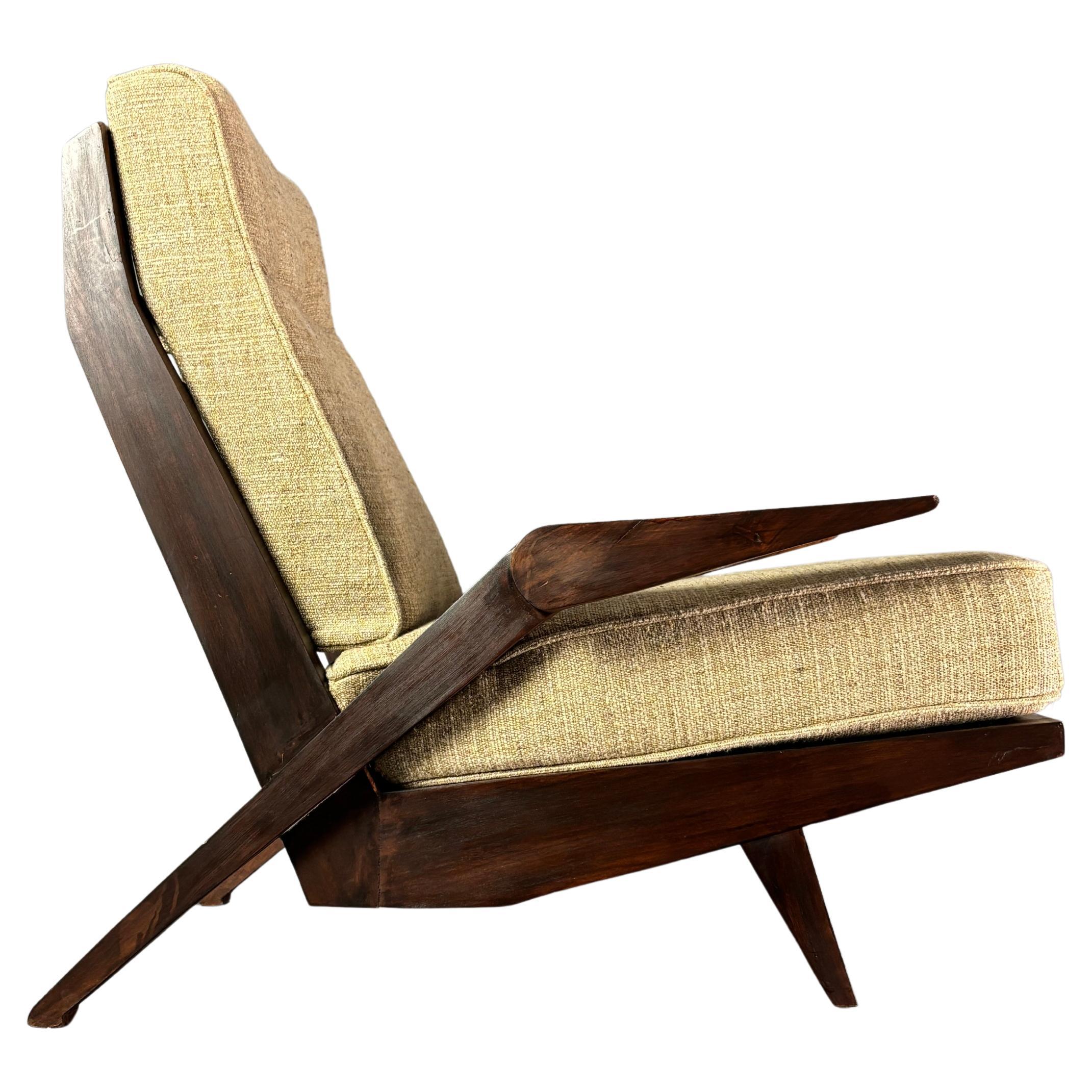 Midcentury Brazilian modernist lounge or easy chair by Acacia Gil Borsoi, 1950s For Sale