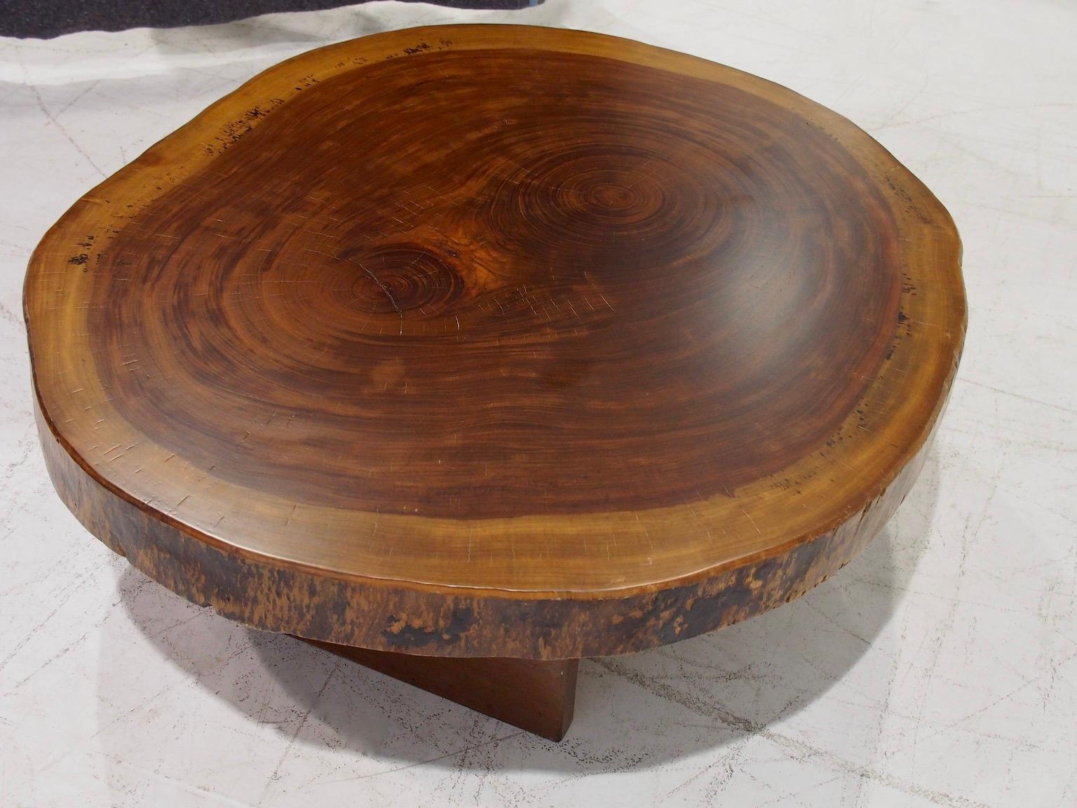 Midcentury Brazilian Tree Trunk Slab Coffee Table For Sale 4