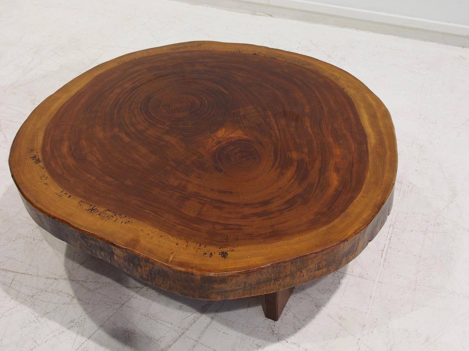 Midcentury Brazilian Tree Trunk Slab Coffee Table For Sale 5