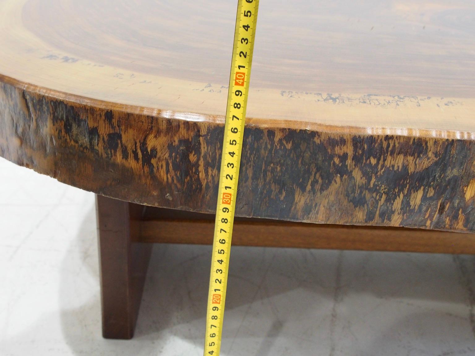 Midcentury Brazilian Tree Trunk Slab Coffee Table For Sale 1