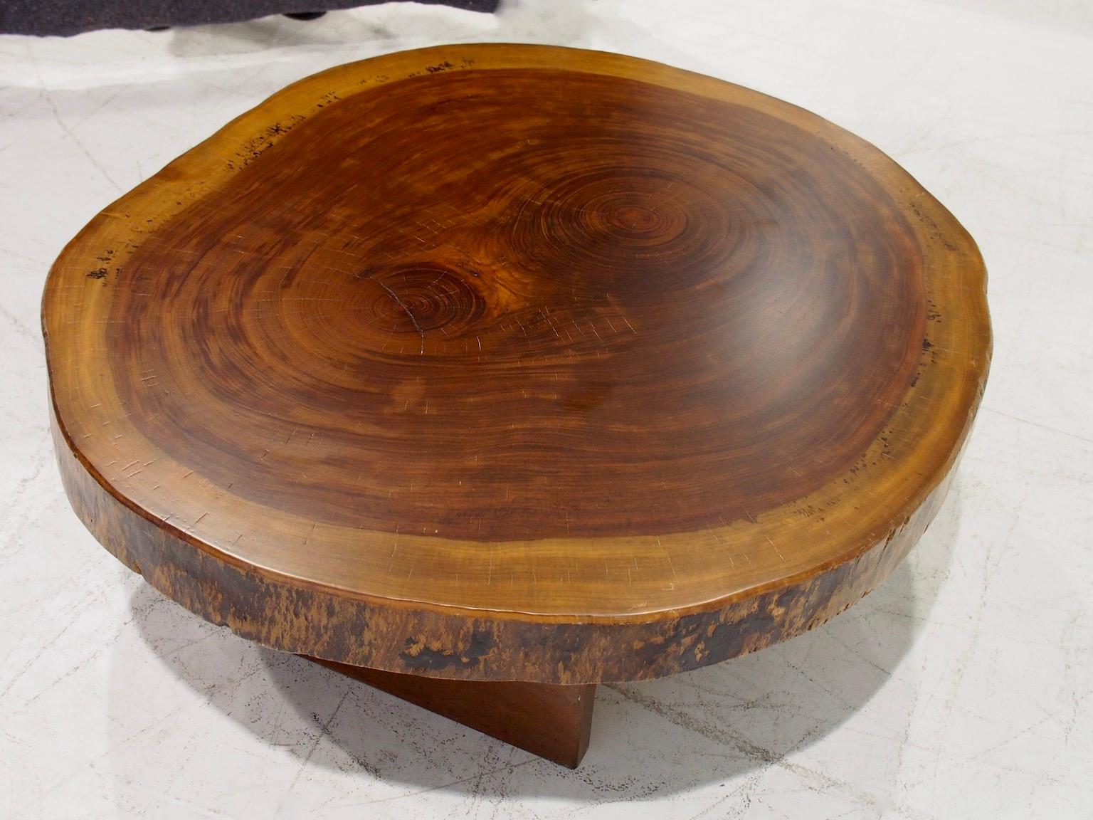 Midcentury Brazilian Tree Trunk Slab Coffee Table For Sale 3