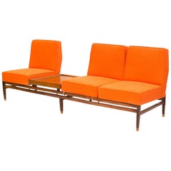 Midcentury Brazilian Wood Modular Sofa, Bench and Coffee Table, 1960s
