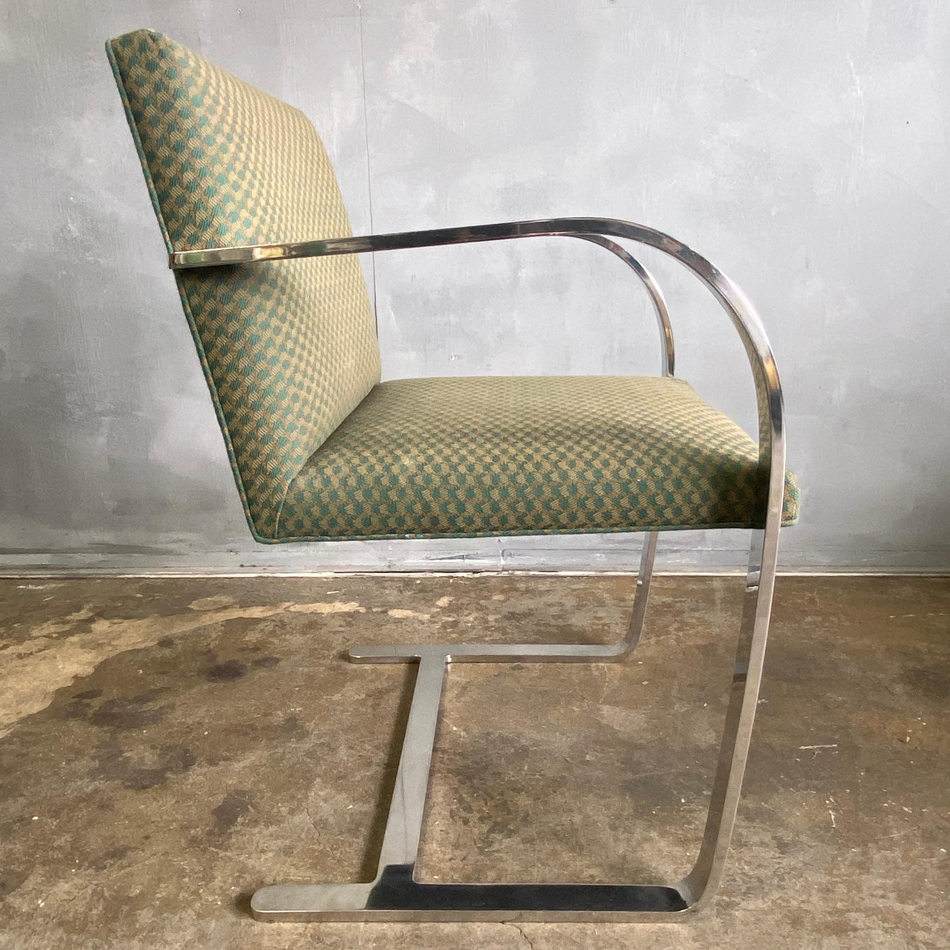 Mid-Century Modern Midcentury Brno Armchairs for Knoll in Stainless Steel