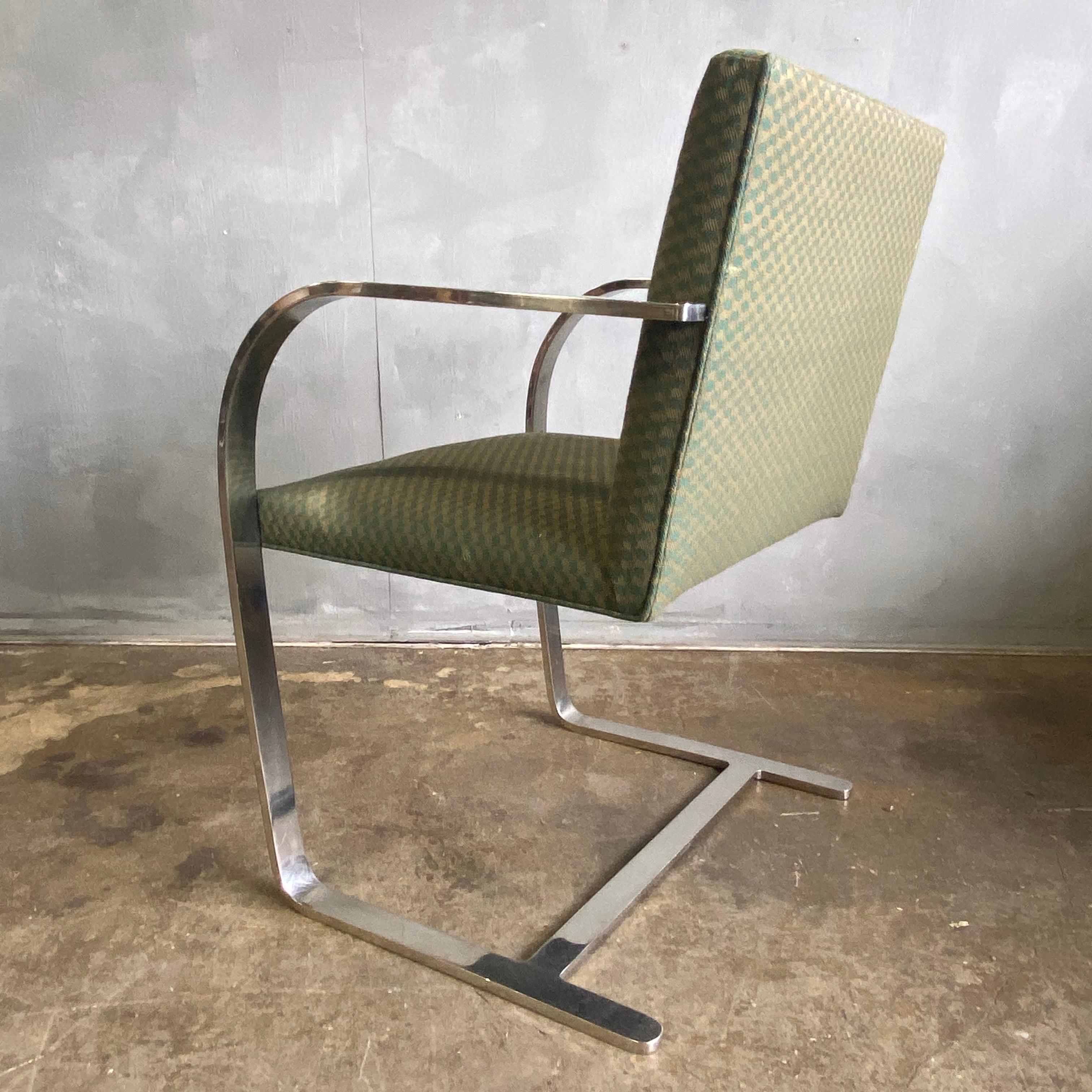 Italian Midcentury Brno Armchairs for Knoll in Stainless Steel