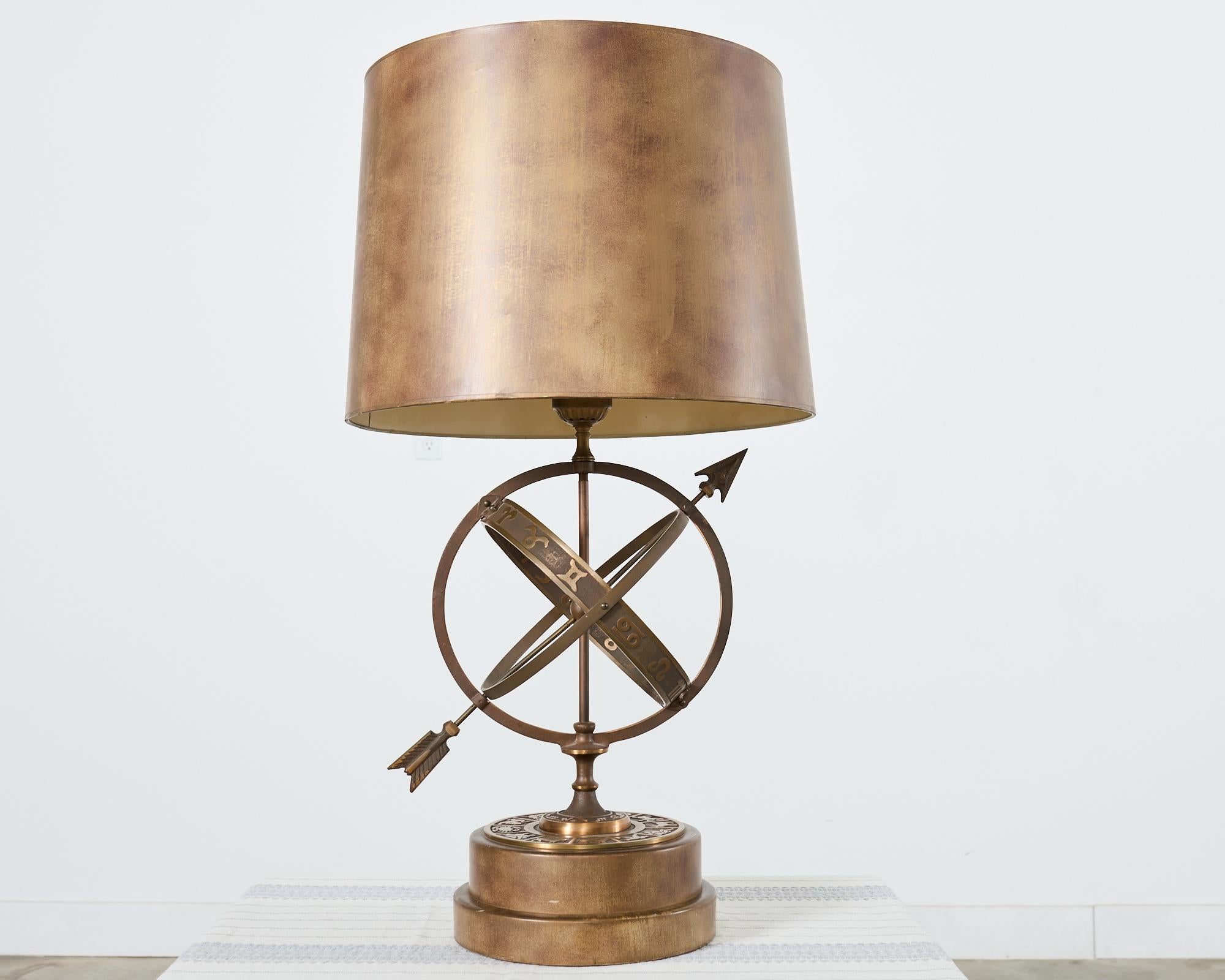 Lampe astrologique armillaire en bronze du milieu du siècle dernier par Frederick Cooper en vente 4