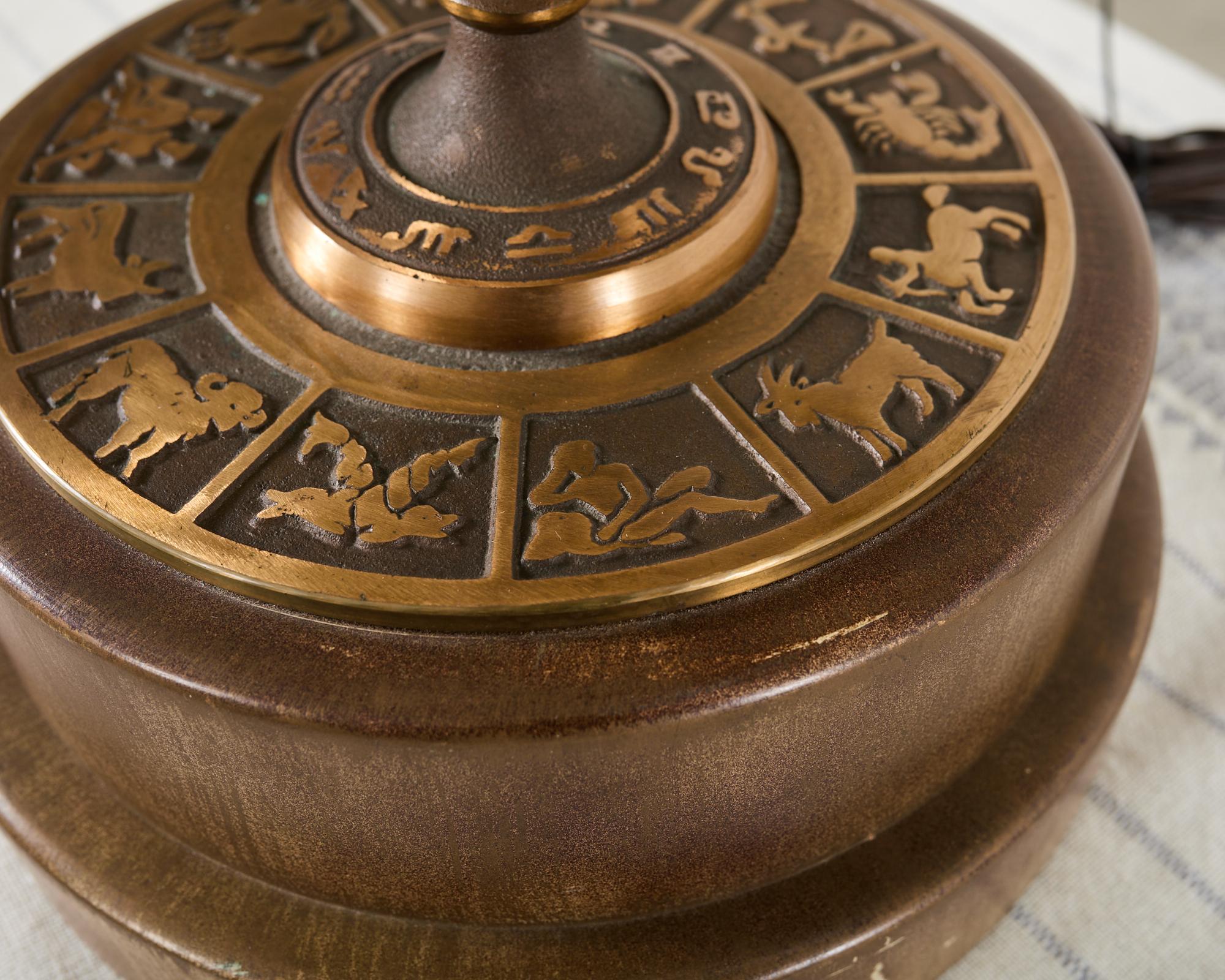 Lampe astrologique armillaire en bronze du milieu du siècle dernier par Frederick Cooper en vente 7