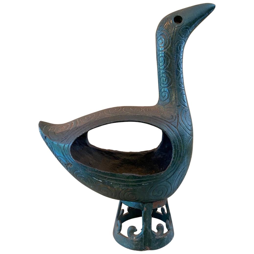 Avian-Skulptur „Japan“ aus Bronze aus der Mitte des Jahrhunderts