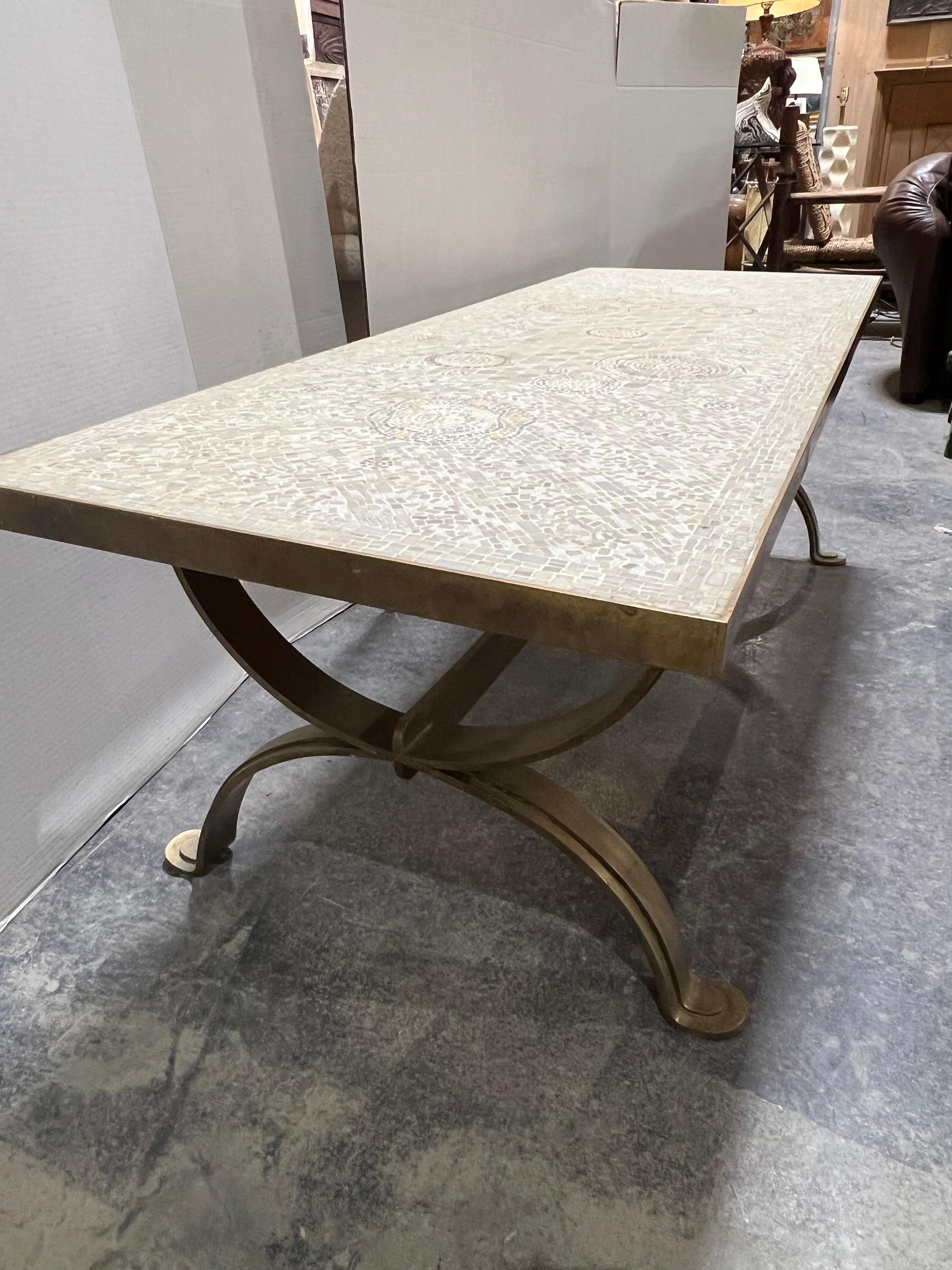 Mid-Century Modern Table basse en bronze du milieu du siècle en vente