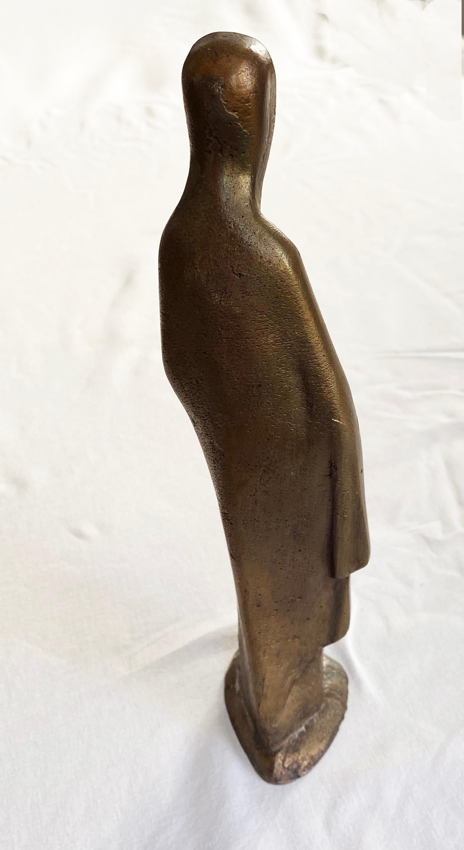 Sculpture en bronze sainte Barbara réalisée en Autriche dans les années 1950.