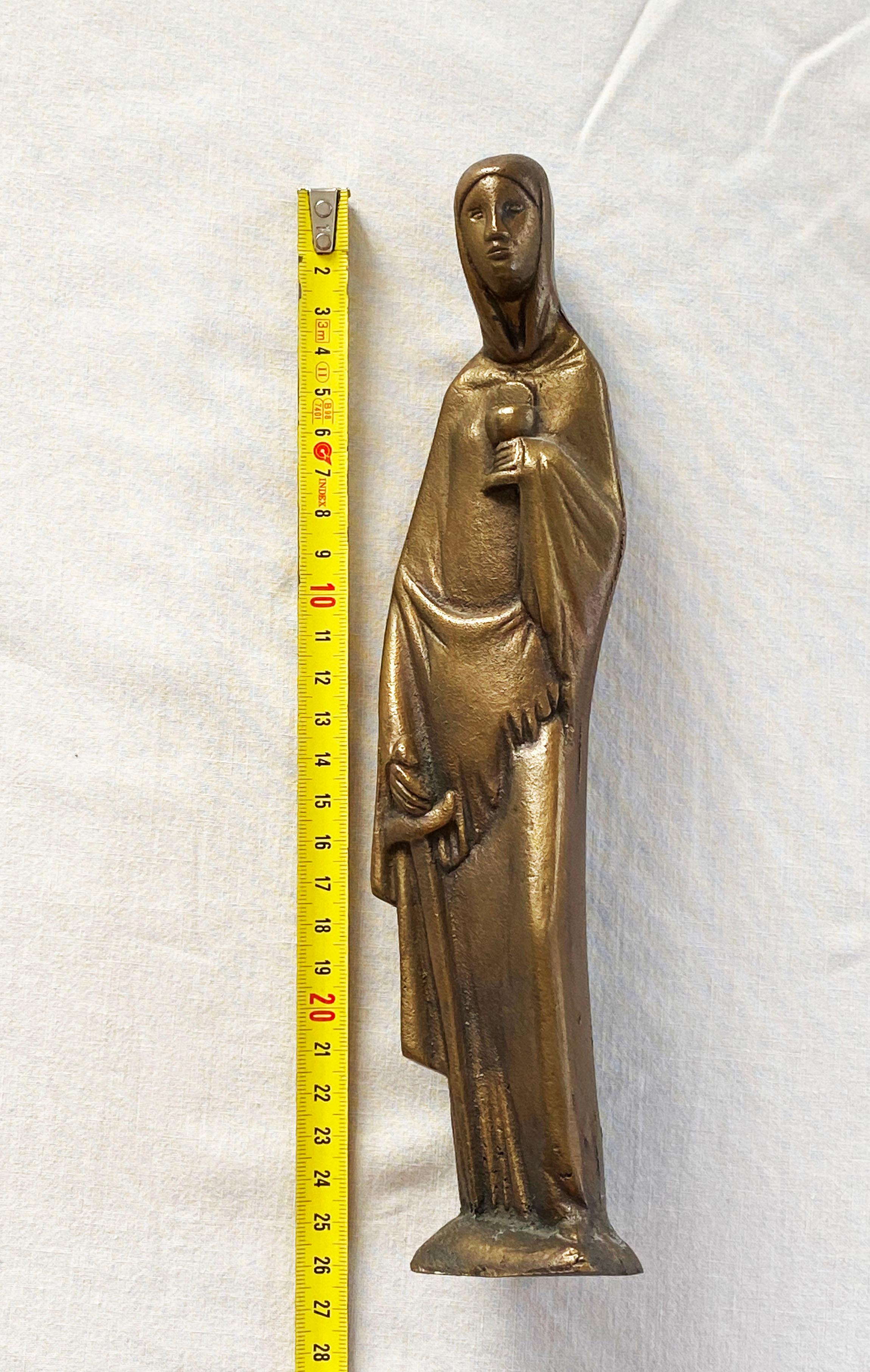 Mid-Century Modern Midcentury Bronze Holy Barbara For Sale
