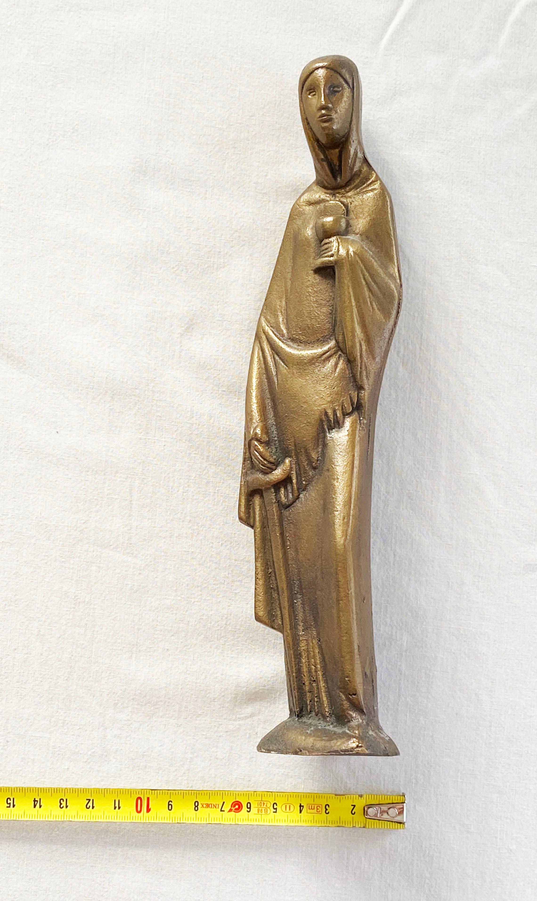 Austrian Midcentury Bronze Holy Barbara For Sale