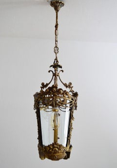 Italienische Bronze-Laterne mit Blumen und Girlanden aus der Jahrhundertmitte, 1950er Jahre