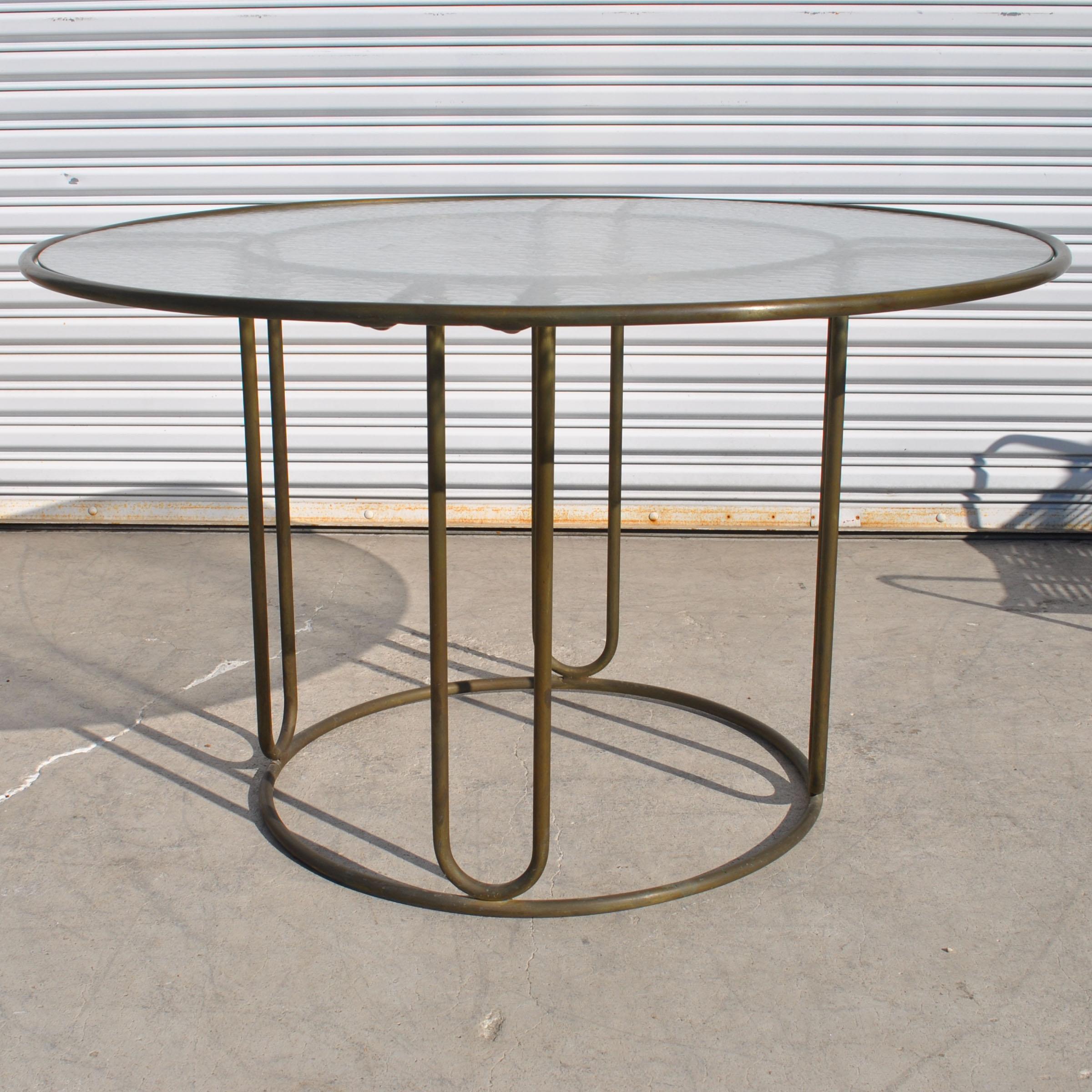 While living in Honolulu post WW2, Walter Lamb was involved in the salvage effort in Pearl Harbor. From materials reclaimed from sunken ships, (copper and bronze tubing) he designed classic pieces of indoor/outdoor furniture which proved to be