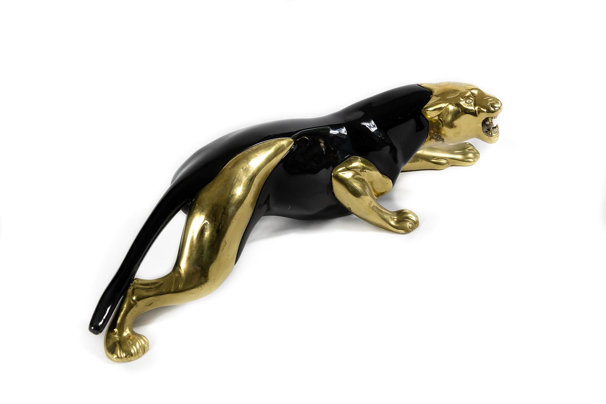 Mid-Century Modern Midcentury Bronze Panther Sculpture