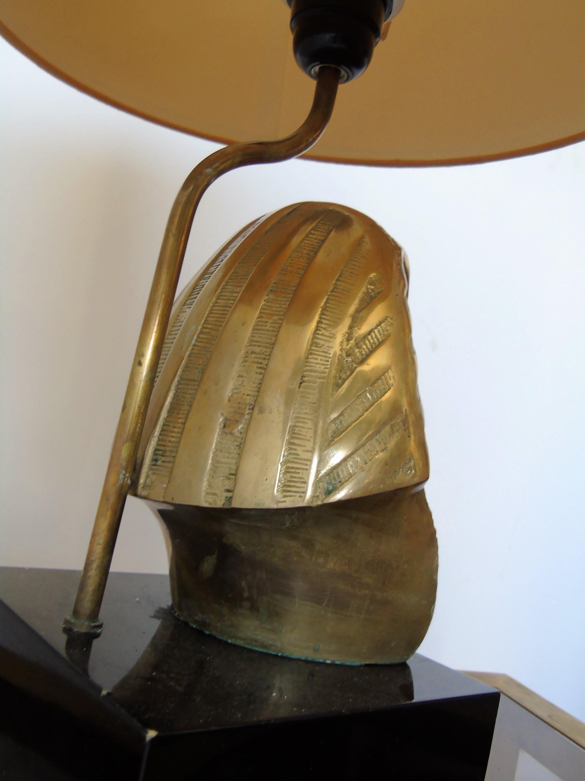 Late 20th Century Midcentury Bronze Pharaoh Table Lamp, 1960s