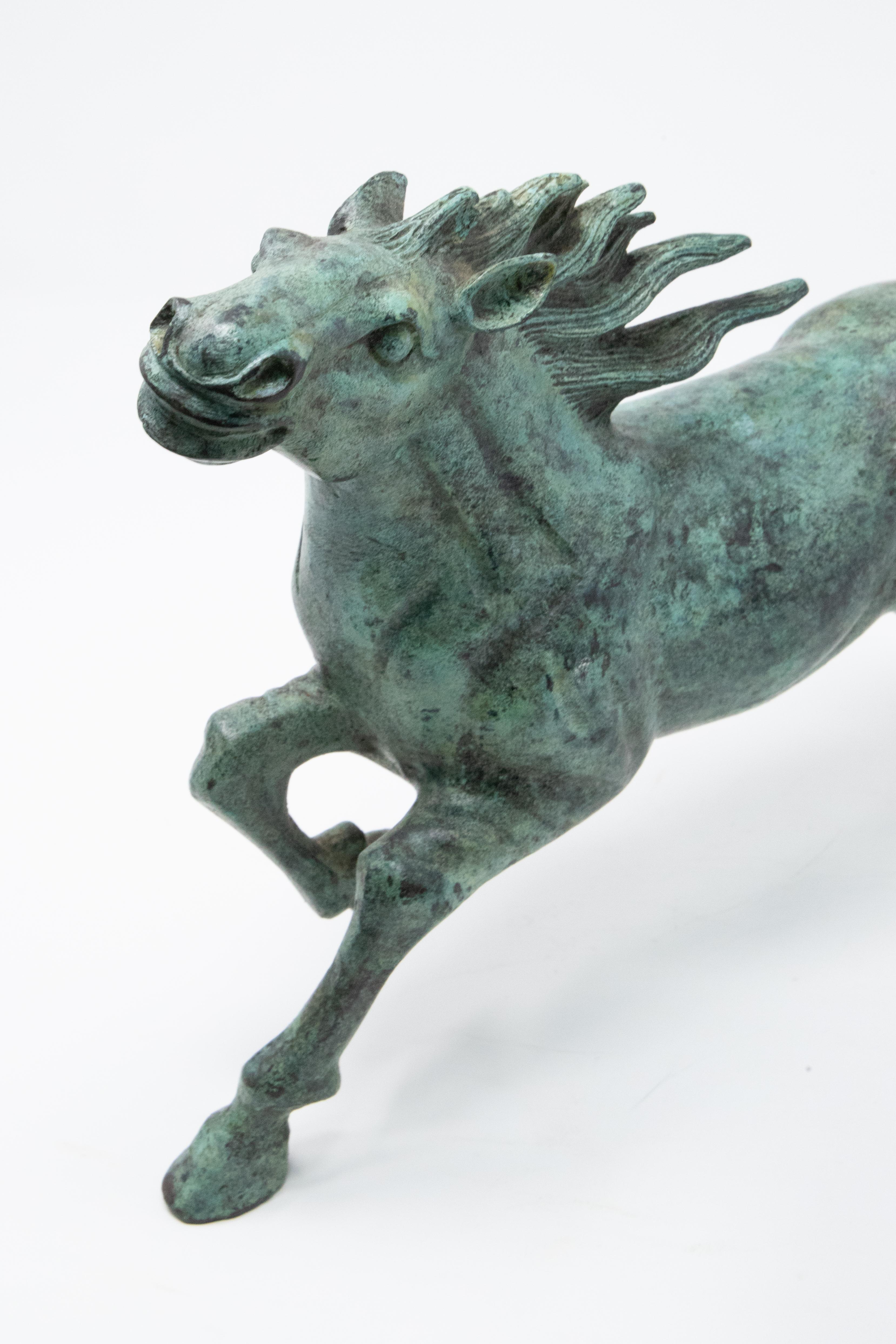 Bronze Running Horse Statue, Midcentury For Sale 4