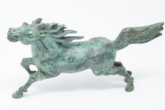 Bronze Running Horse Statue, Midcentury