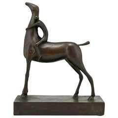 Midcentury Bronze Sculpture Horse Ride