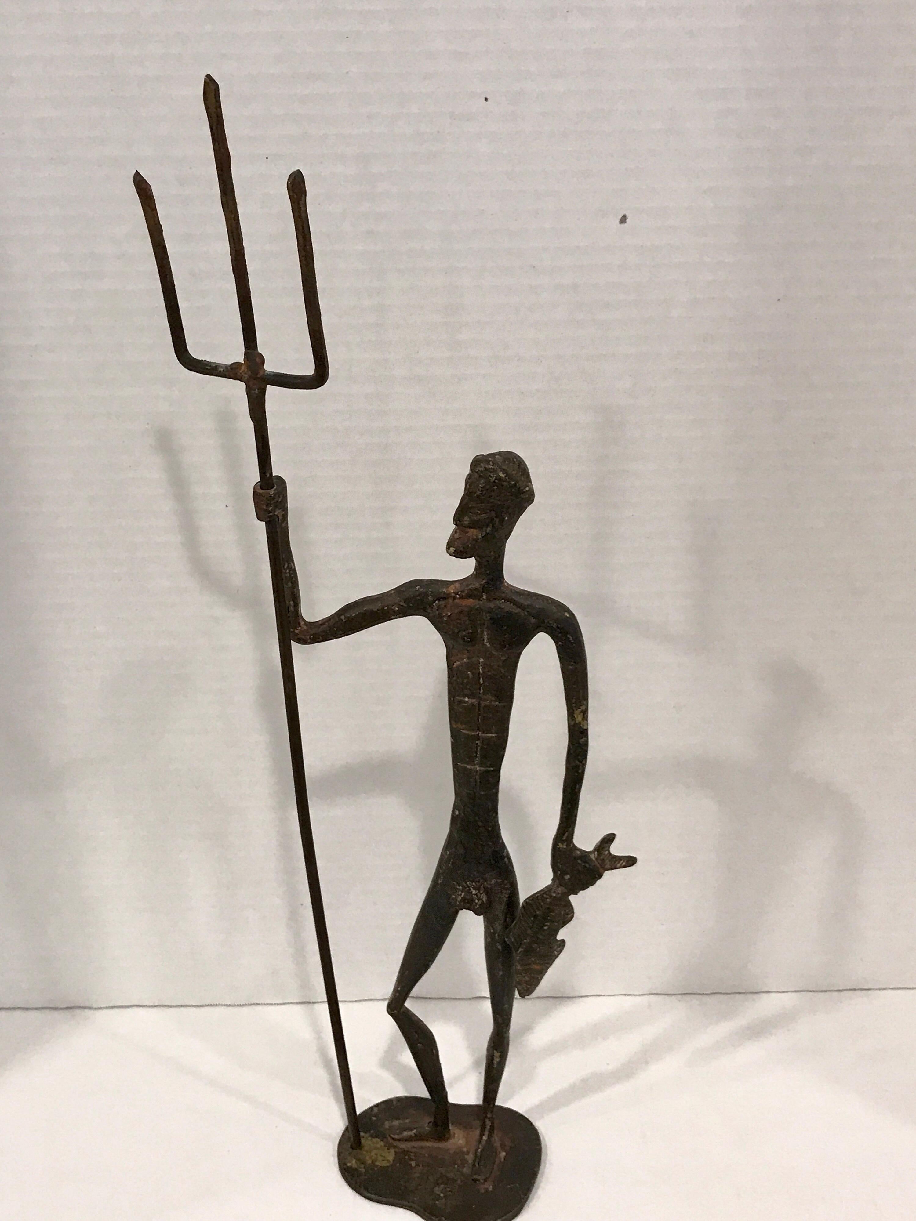 Midcentury Bronze Sculpture of Poseidon 4