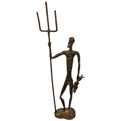 Midcentury Bronze Sculpture of Poseidon