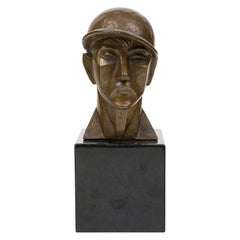 Midcentury Bronze Sculpture "The Jockey" by Helena Simkhovitch, USA, 1950s