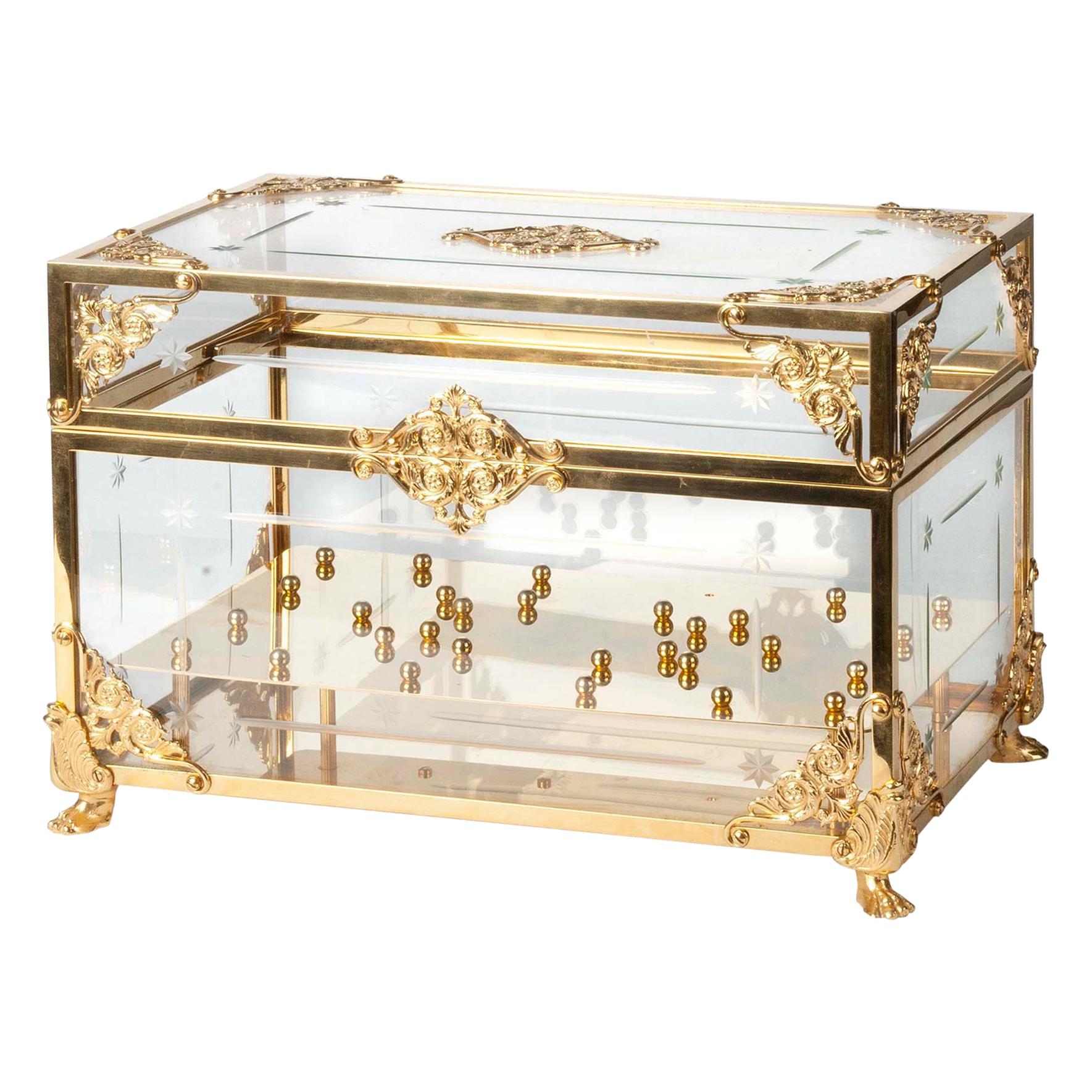 Midcentury Bronze Showcase Box for Perfume Bottles