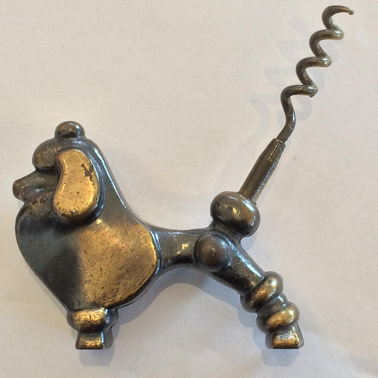 Mid-Century Modern Midcentury Bronze Stylized Poodle Corkscrew
