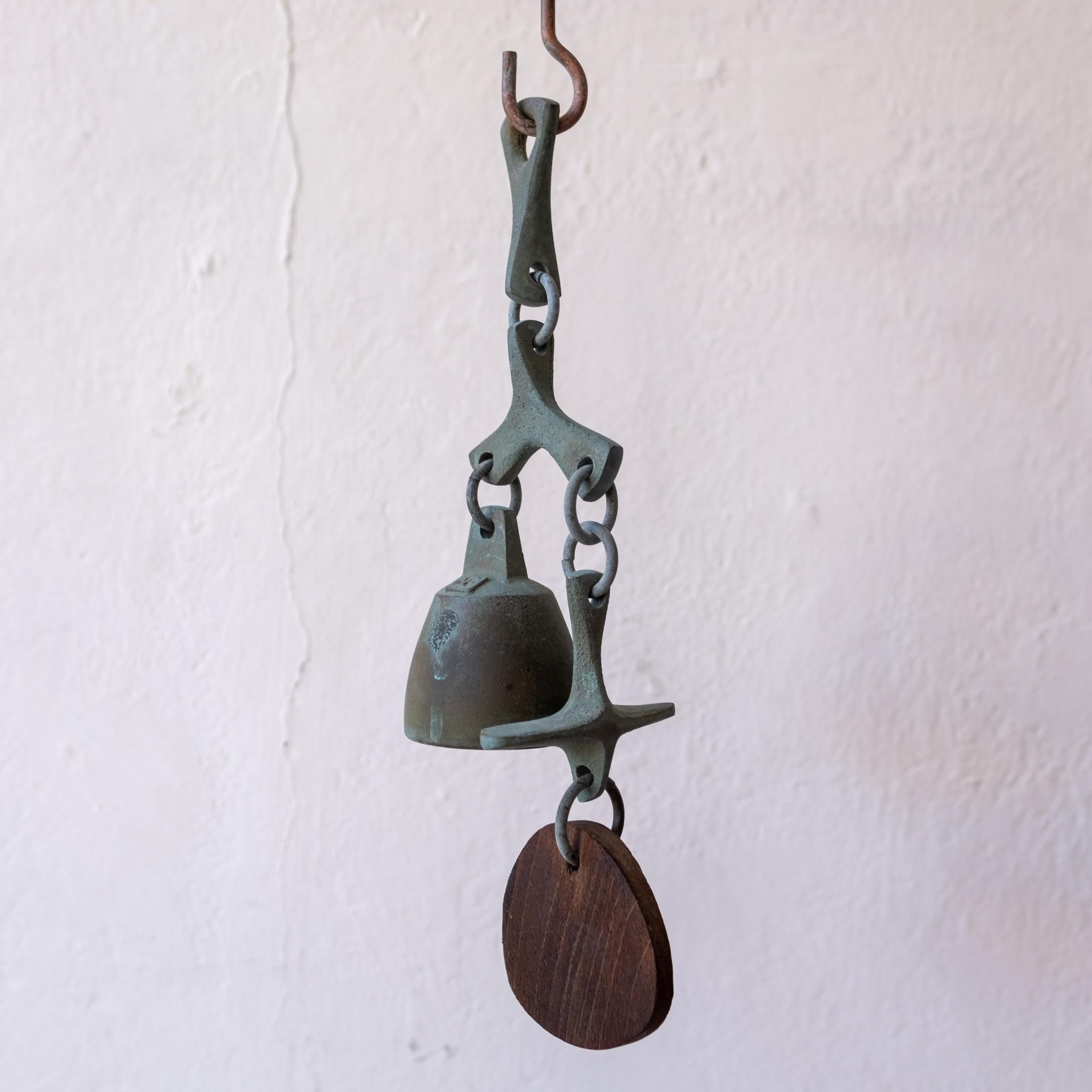 Midcentury Bronze Wind Bell, 1960s 2