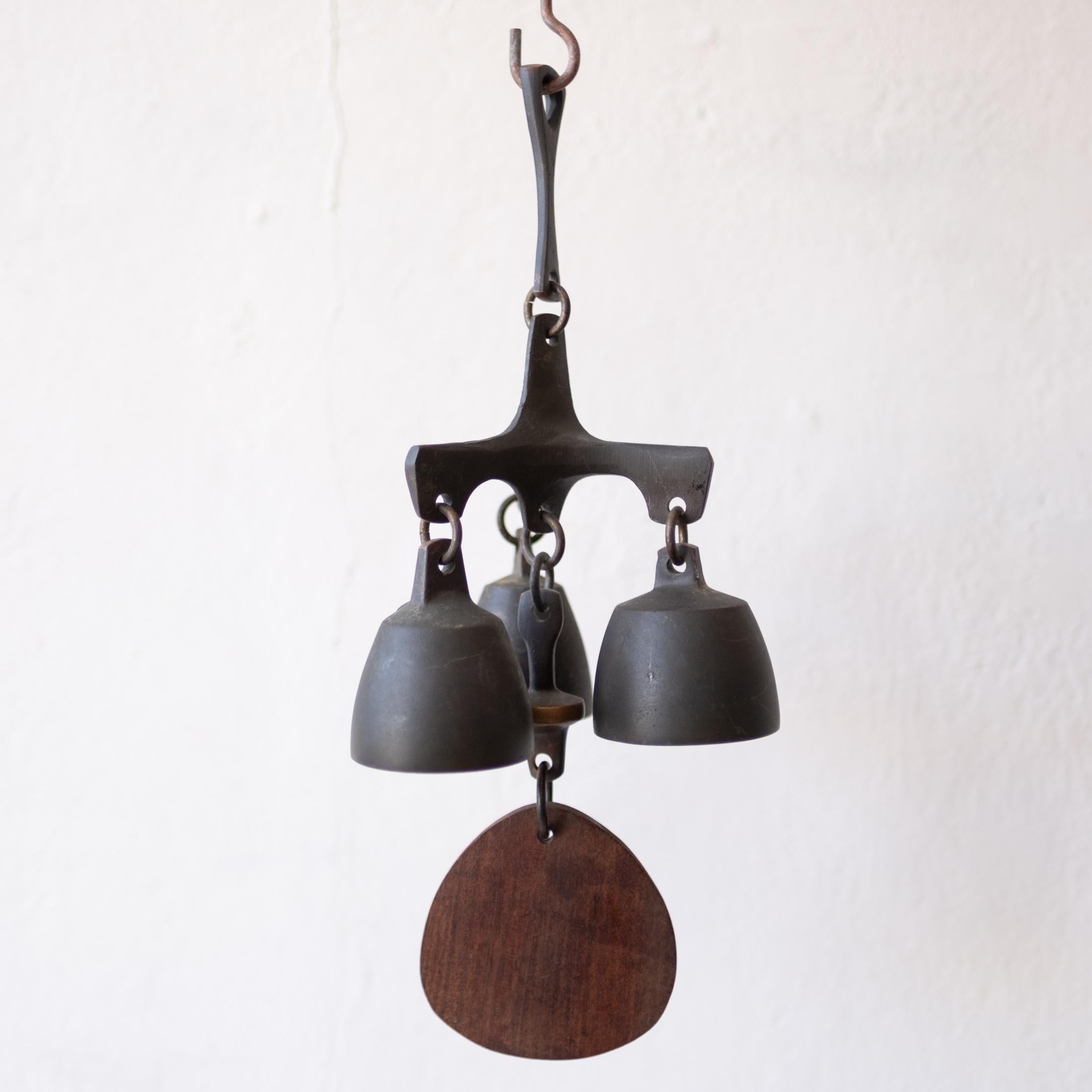 Midcentury Bronze Wind Bell Assembly 1960s 7