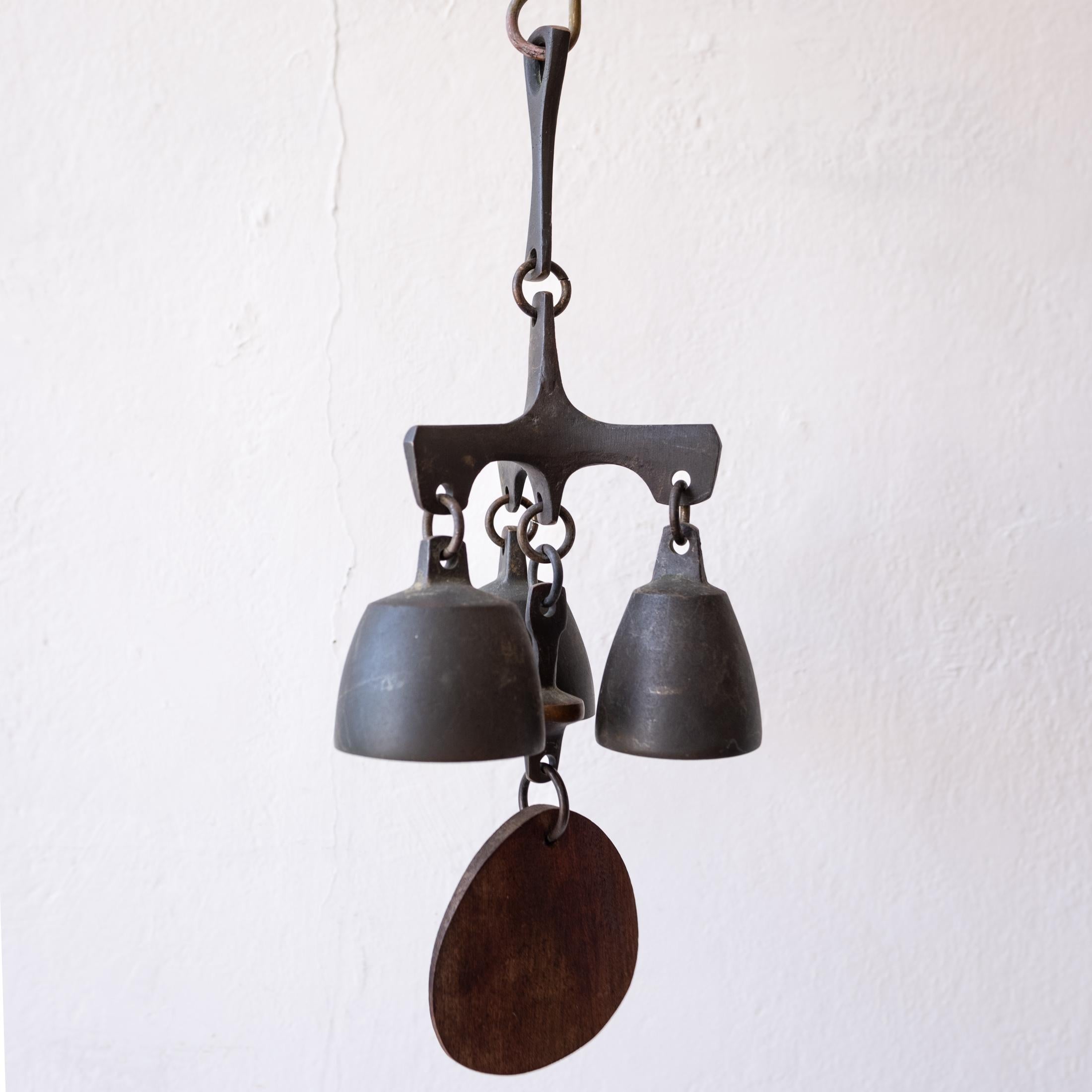 Midcentury Bronze Wind Bell Assembly 1960s 1