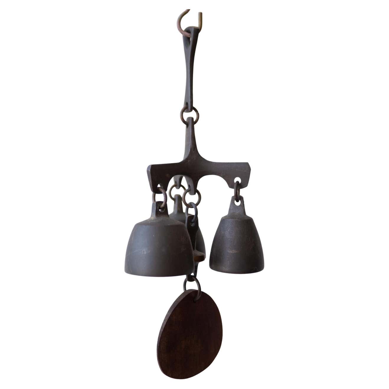 Wind Instruments Bell Midcentury Bronze Wind Bell Assembly 1960s For Sale at 1stDibs