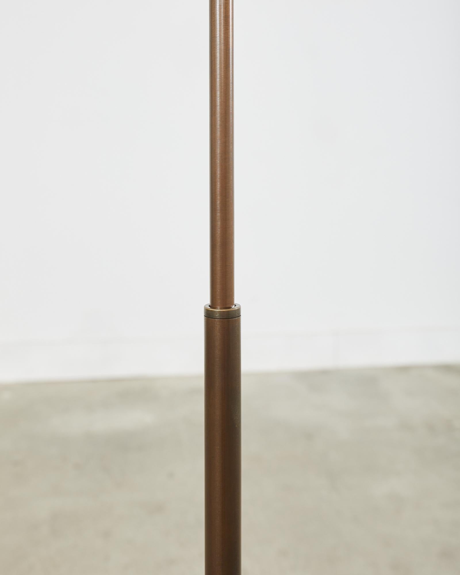 Midcentury Bronzed Adjustable Pharmacy Floor Lamp Casella Attributed For Sale 6