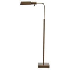 Midcentury Bronzed Adjustable Pharmacy Floor Lamp Casella Attributed