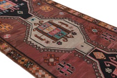 Midcentury Brown Black Kilim Vintage Tribal Flat-Weave Rug by Rug & Kilim