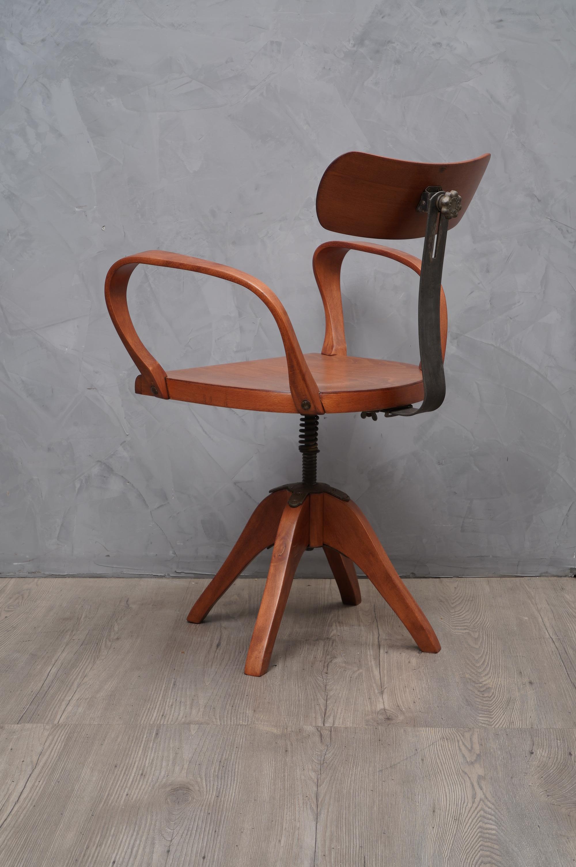 Midcentury Brown Color Italian Swivel Chair, 1960 1
