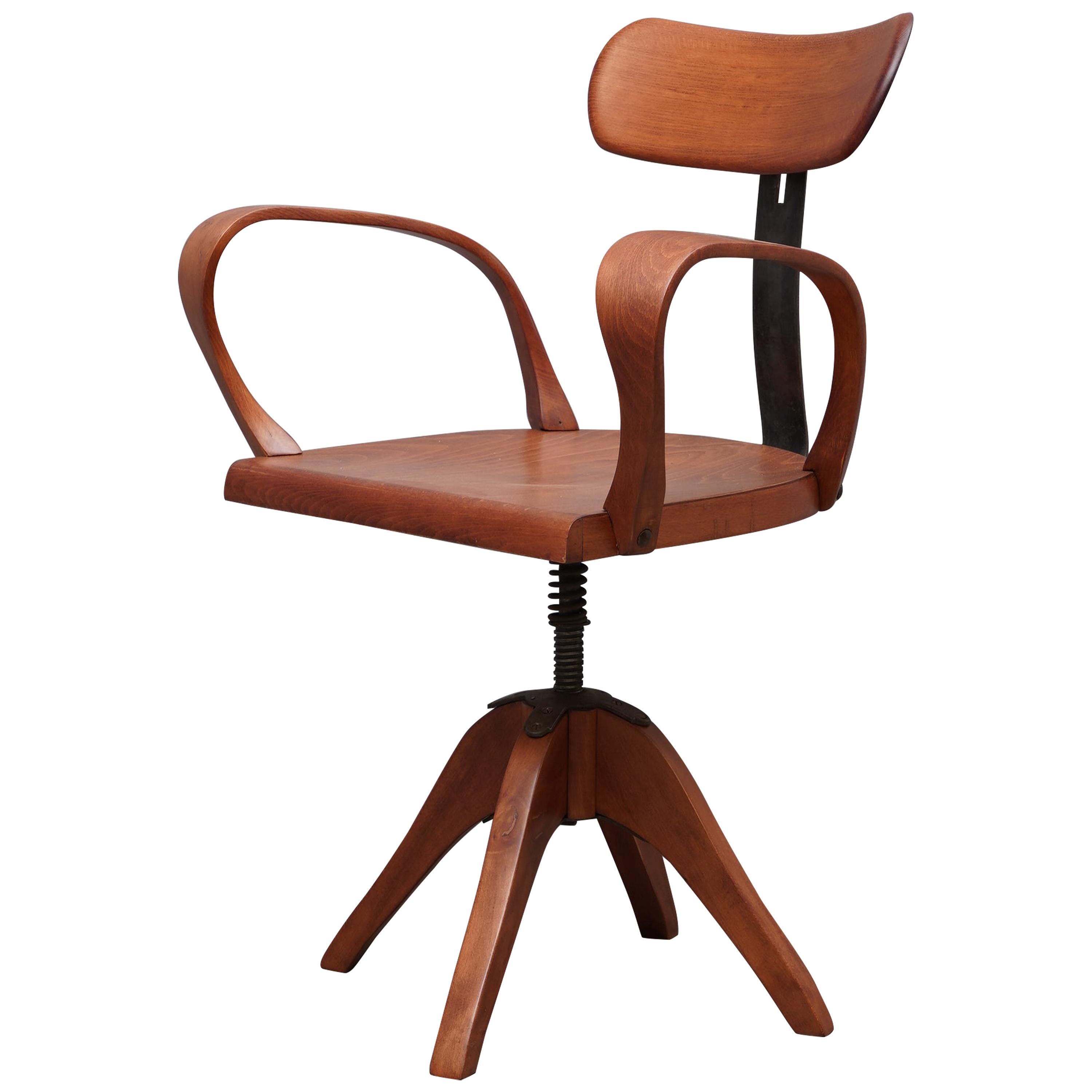 Midcentury Brown Color Italian Swivel Chair, 1960