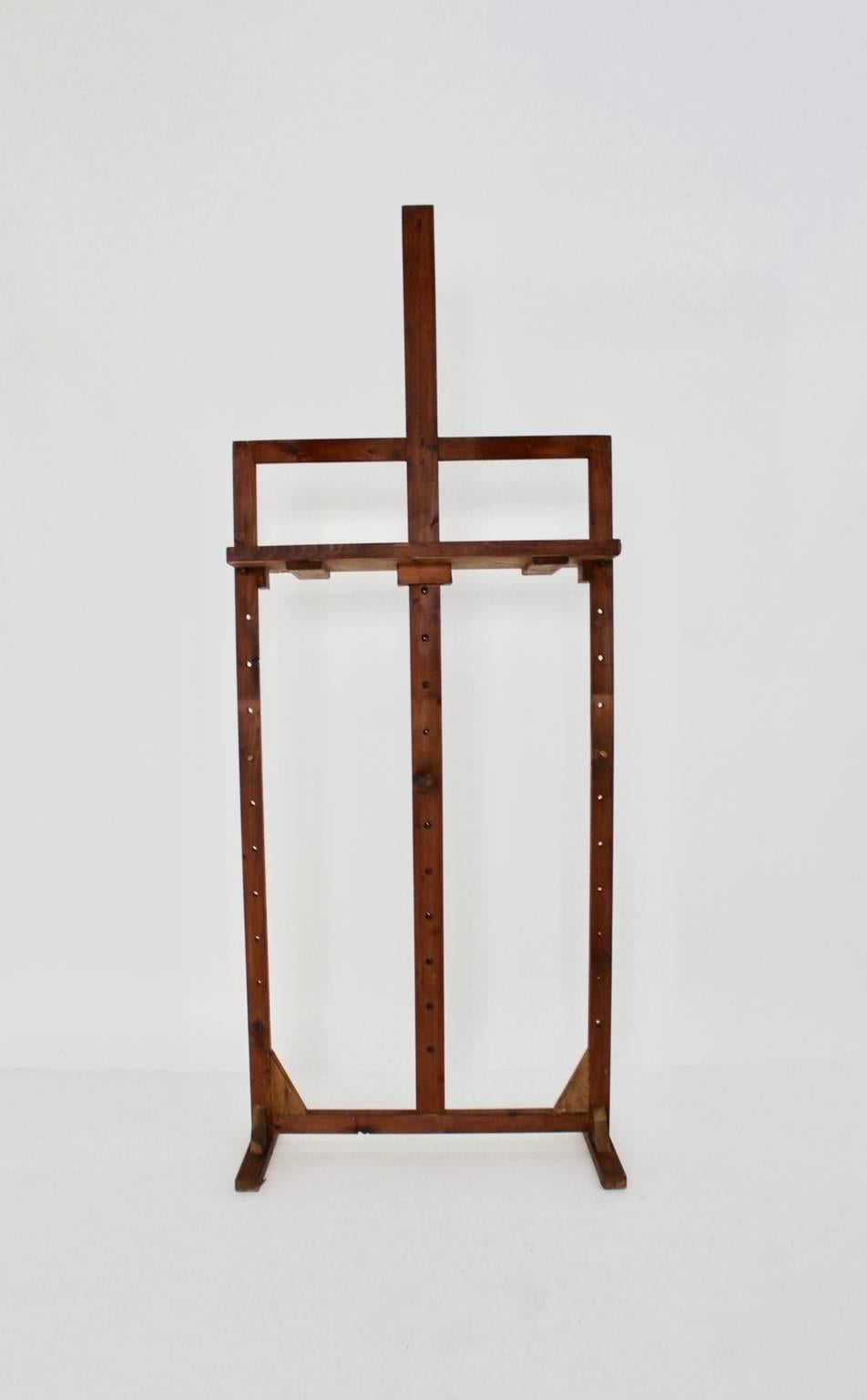 Mid Century Modern Vintage Brown Easel, Austria, 1950s Wood For Sale 2