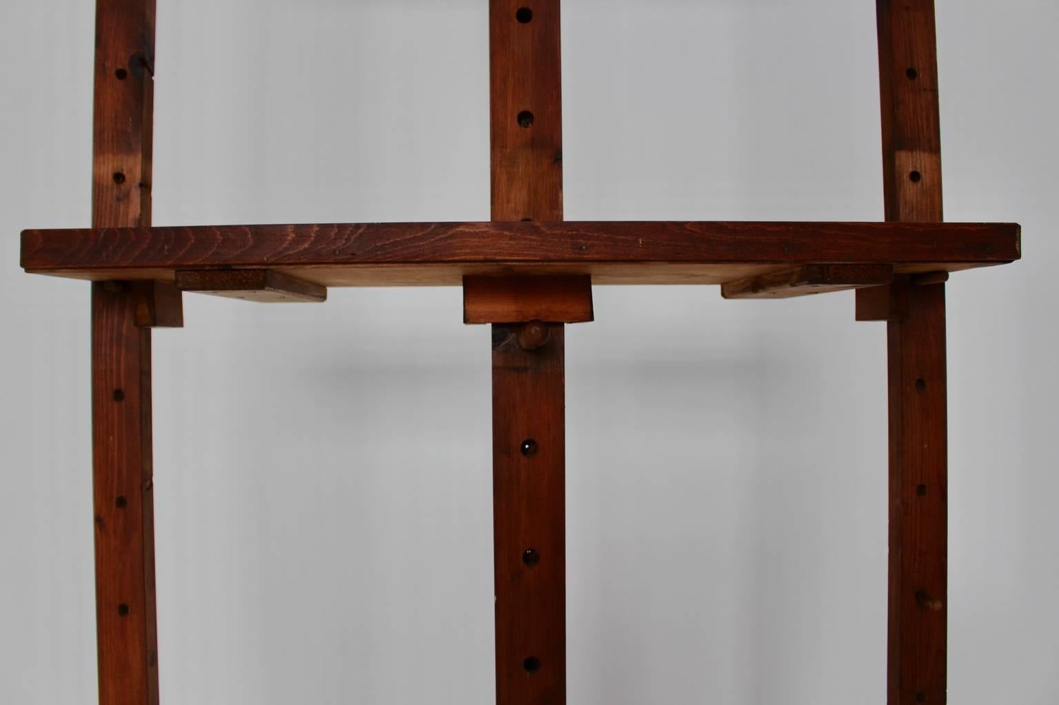 Mid Century Modern Vintage Brown Easel, Austria, 1950s Wood For Sale 9