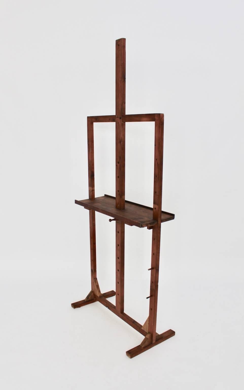 Mid-20th Century Mid Century Modern Vintage Brown Easel, Austria, 1950s Wood For Sale