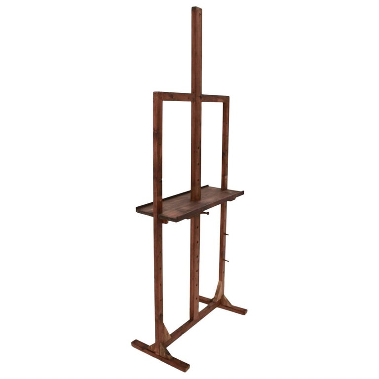 Mid Century Modern Vintage Brown Easel, Austria, 1950s Wood For Sale at
