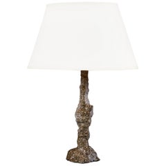Midcentury Brown Glaze Ceramic Table Lamp
